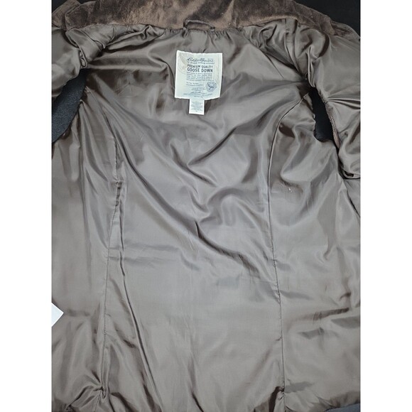 Eddie Bauer Premium Goose Down Full Zip Quilted Brown Vest - Size XL Soft Fuzzy - Picture 4 of 7